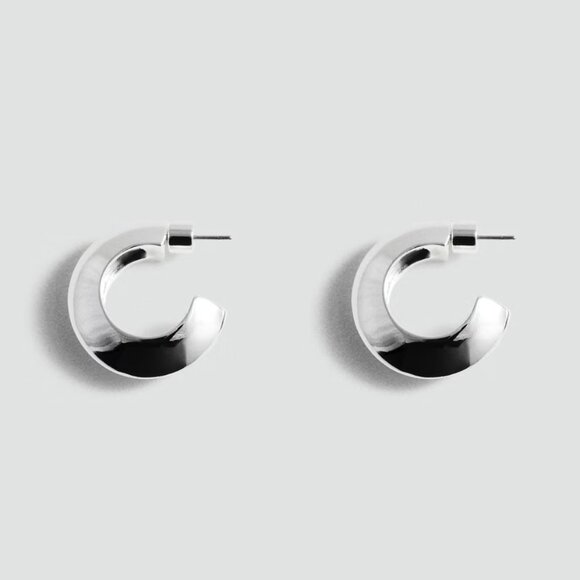 Mango Silver Hoop Earrings/NWT - Picture 1 of 10